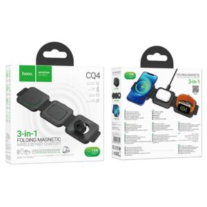 Бездротовий зарядний пристрій Hoco CQ4 Unique 3-in-1 folding magnetic 15W